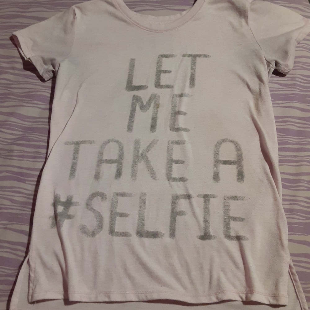 Light Pink "Let me take a selfie" tee